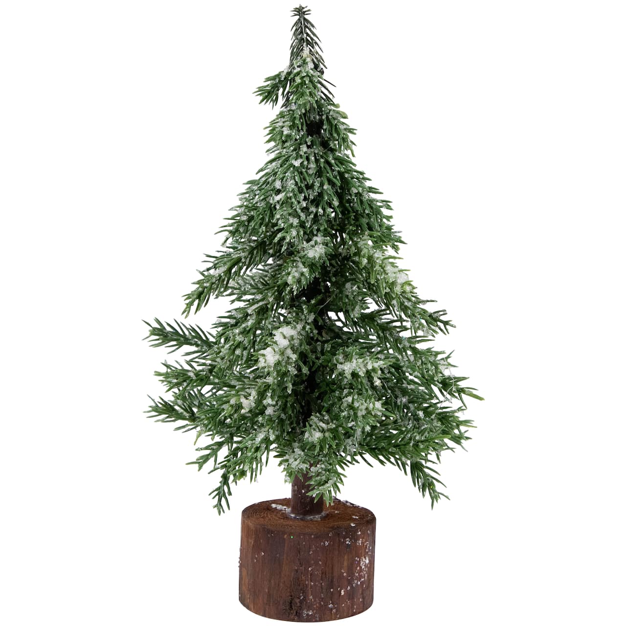 10.5" Unlit Frosted Iced Pine Artificial Christmas Tree with Jute Base
